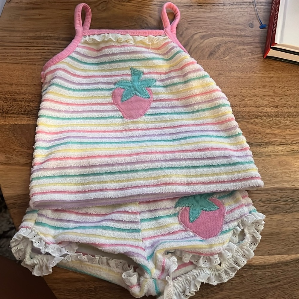 Health Tex Terrycloth Striped Strawberry Set 12 months